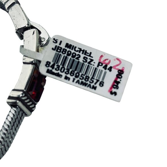 Brighton St Michel Silver Tone And Mosaic Red Crystal Bracelet (5934-1-2) - Picture 12 of 12